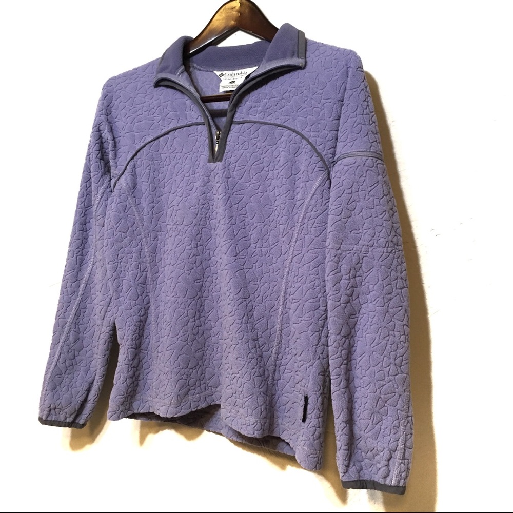 QUARTER ZIP FLEECE COLUMBIA PURPLE FLOWER PATTERN